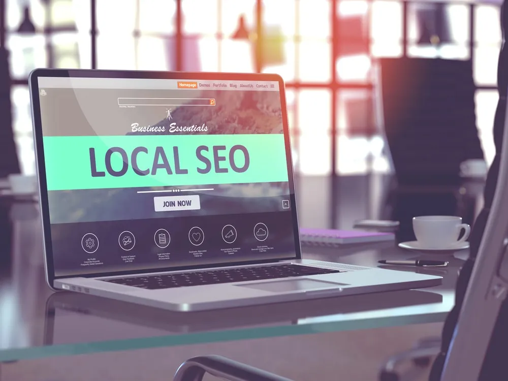 Laptop showing a Local SEO web page