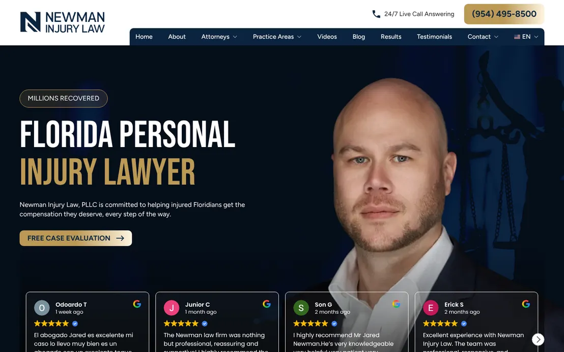 The Newman Injury Law website